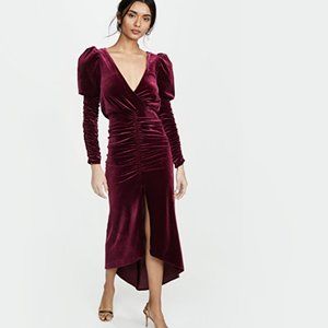 Ronny Kobo Alicia Velvet Ruched dress NWT